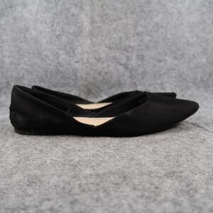 Time and Tru Shoes Womens 9.5 Flats D'Orsay Slip On Pointed Toe Black Fabric